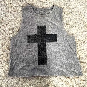 Edgy Cross Muscle Tee